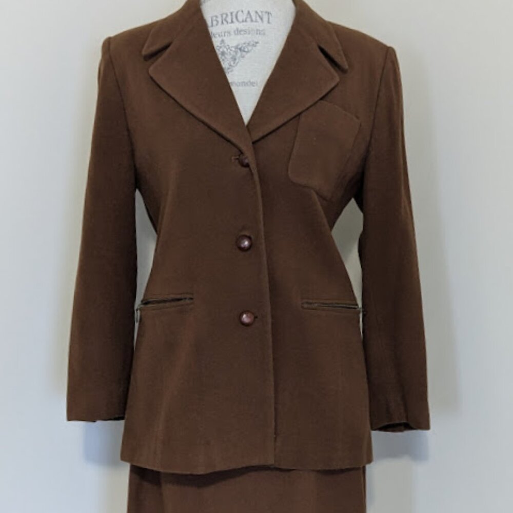 Kasper & Company A.S.L  women's vintage two-piece wool blend single breasted 8P